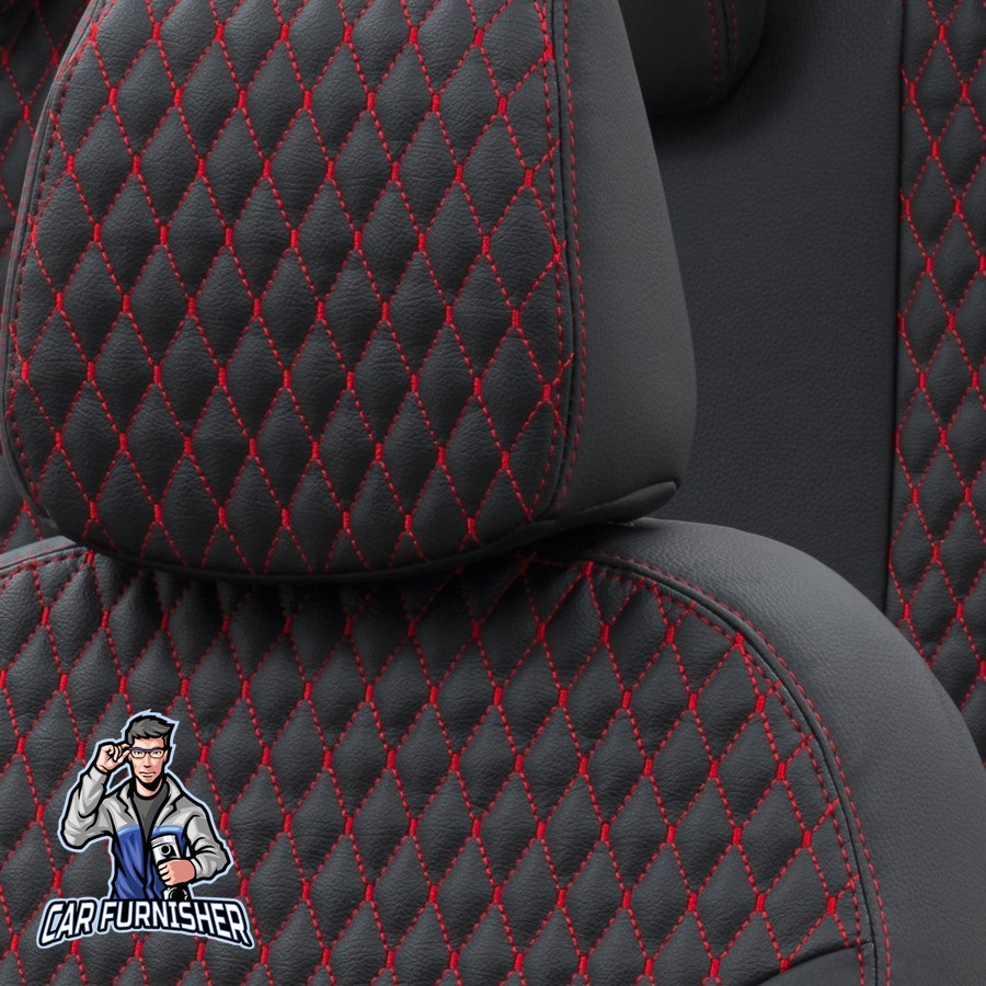 Audi Q3 Car Seat Cover 2012-2018 Custom Amsterdam Design Red Full Set (5 Seats + Handrest) Full Leather