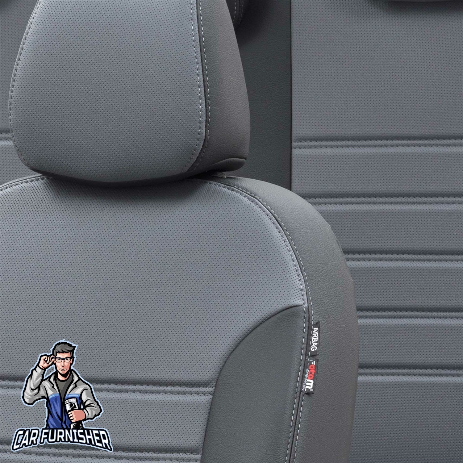 Audi Q5 Car Seat Cover 2008-2016 Custom Istanbul Design Smoked Black Full Set (5 Seats + Handrest) Leather & Fabric