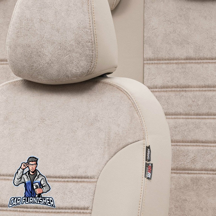 Audi Q5 Car Seat Cover 2008-2016 Custom Milano Design Beige Full Set (5 Seats + Handrest) Leather & Fabric