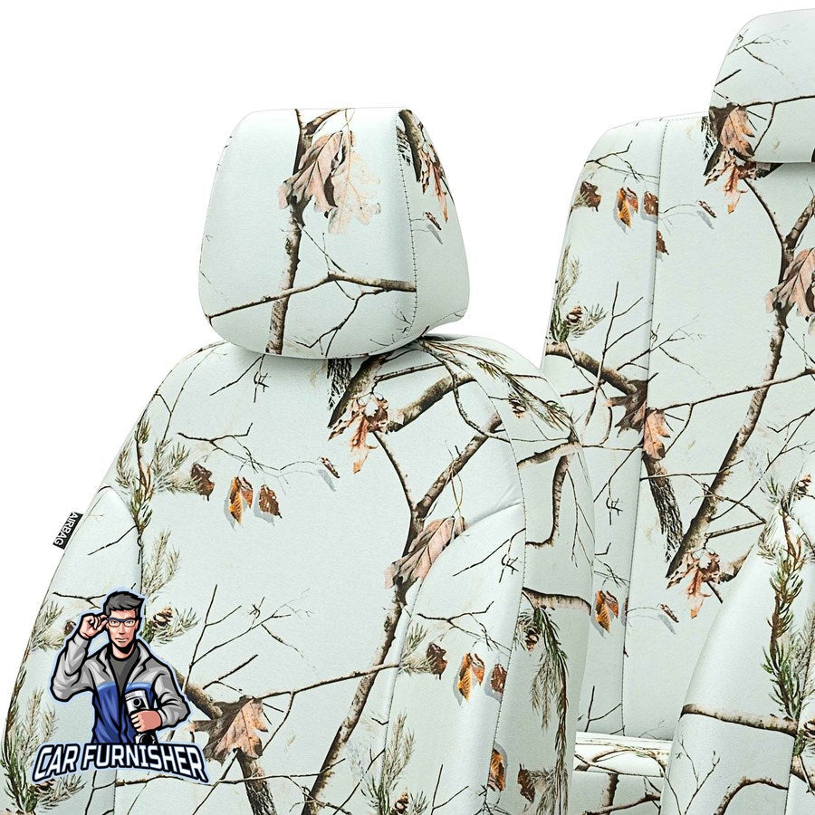 Audi Q7 Car Seat Cover 2005-2015 Custom Camouflage Design Arctic Camo Full Set (5 Seats + Handrest) Fabric