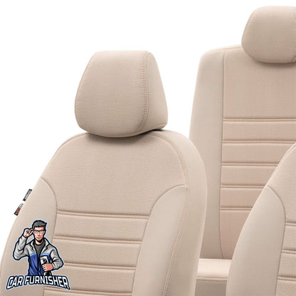 Audi Q7 Seat Cover Original Jacquard Design Beige Jacquard Fabric