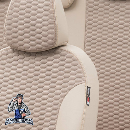 Audi Q7 Seat Cover Tokyo Foal Feather Design Beige Leather & Foal Feather