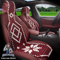 Thumbnail for Beaded Car Seat Cover Real Wood (5 Colors) Burgundy Style B Wood