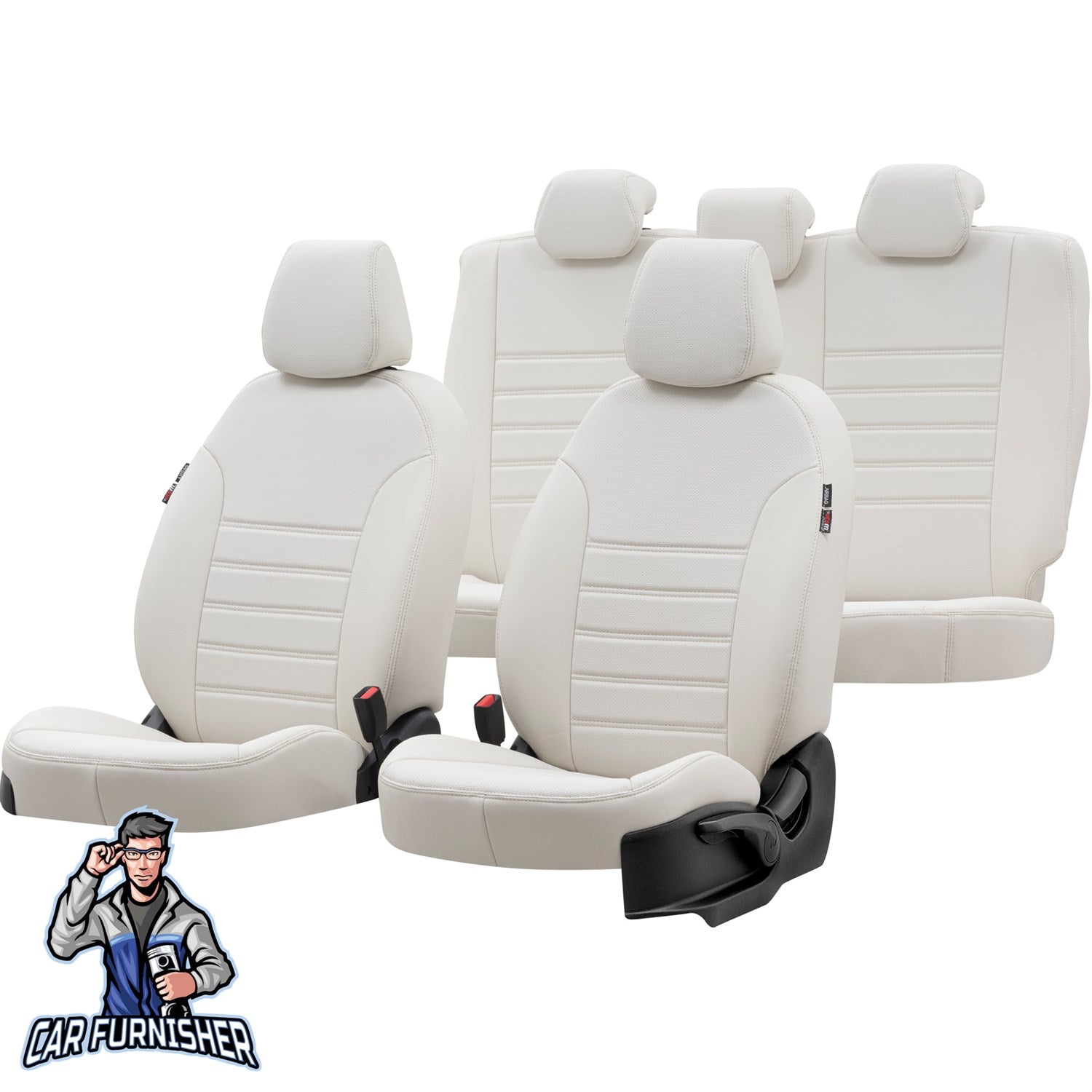 Bmw X1 Car Seat Cover 2009-2019 E84/F48 Custom New York Design Ivory Full Set (5 Seats + Handrest) Leather & Fabric