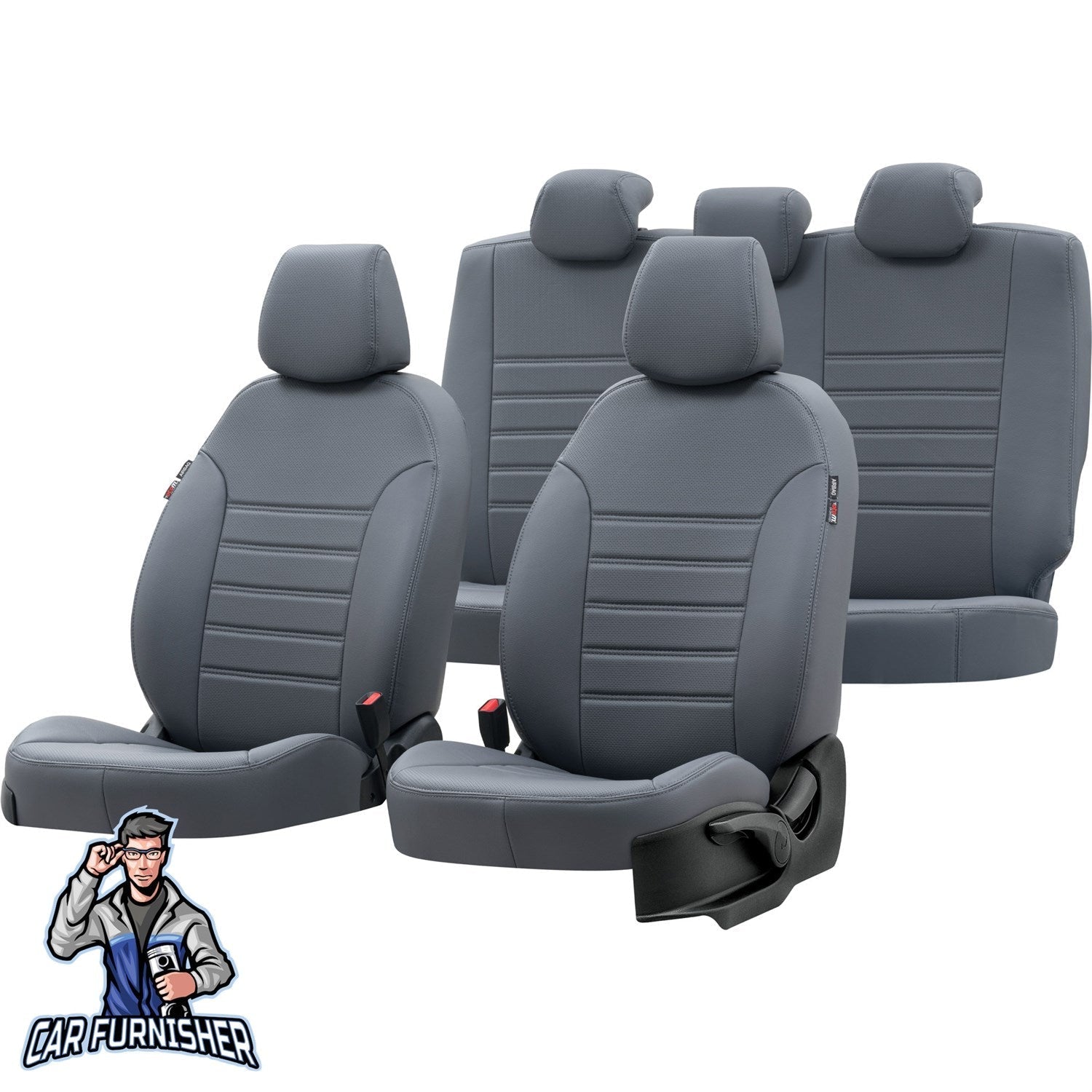 Bmw X1 Car Seat Cover 2009-2019 E84/F48 Custom New York Design Smoked Full Set (5 Seats + Handrest) Leather & Fabric