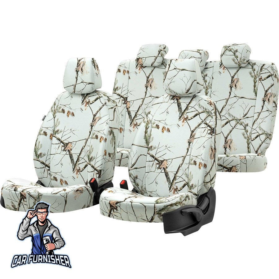 Bmw X3 Car Seat Cover 2003-2017 E83/F25 Custom Camouflage Design Arctic Camo Full Set (5 Seats + Handrest) Fabric