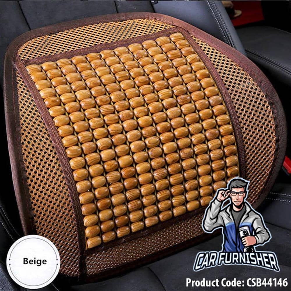 Car Seat Cover (3 Colors) Real Bamboo Wood Beads Beige Style B Bamboo