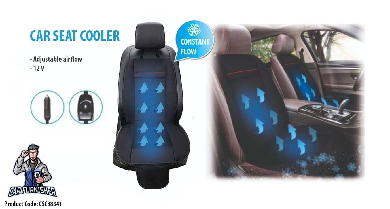 Car Seat Cover Cooler | Fan Cooling | Strong Motor Black Fabric