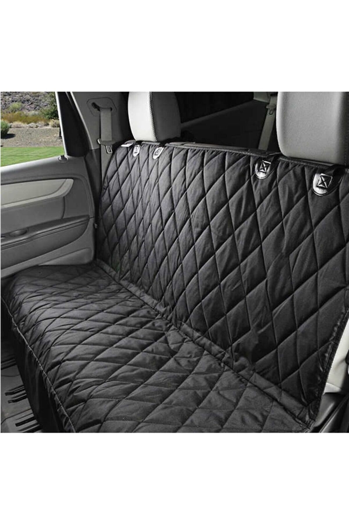 Car Seat Cover For Dogs & Pets For Back Seats Black Fabric