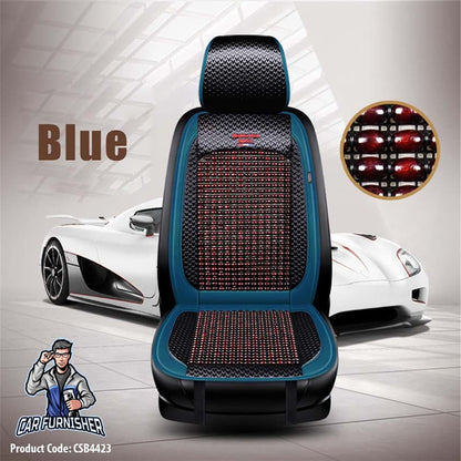 Car Seat Cover Real Wood Bamboo Beads (5 Colors) Blue Bamboo