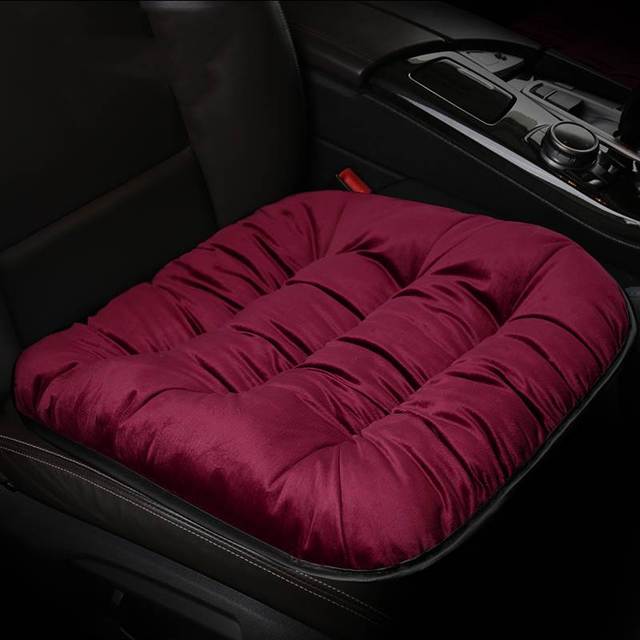 Car Seat Cushion (6 Colors) | Winter Pillow | Soft Wine Red Fabric