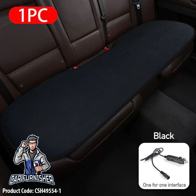 Car Seat Heater Car Seat Cover (2 Colors) Set Front & Back Seats Black 1x Back Piece Fabric