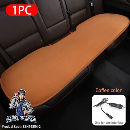 Car Seat Heater Car Seat Cover (2 Colors) Set Front & Back Seats Brown 1x Back Piece Fabric