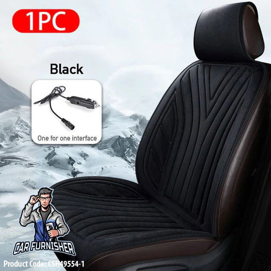 Car Seat Heater Car Seat Cover (2 Colors) Set Front & Back Seats Black 1x Front Piece Fabric