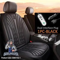 Thumbnail for Car Seat Heater Car Seat Cover (3 Colors) Front Seat Set Black 1x Front Piece - Double Jack Fabric