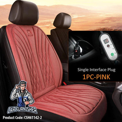 Car Seat Heater Car Seat Cover (3 Colors) Front Seat Set Pink 1x Front Piece - Single Jack Fabric