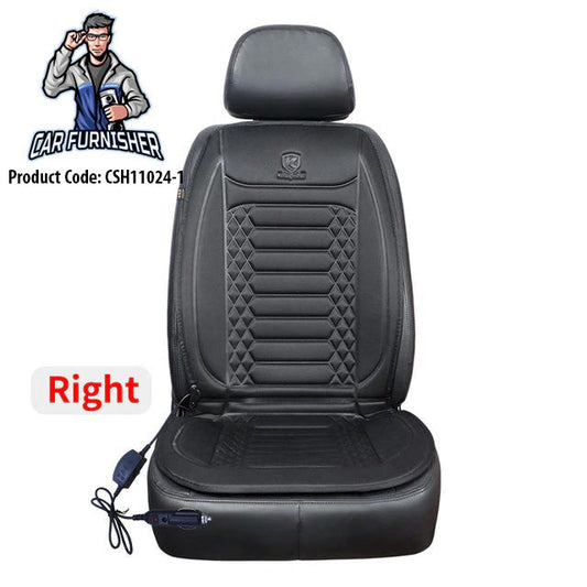 Car Seat Heater Car Seat Cover (3 Colors) Front Seat Set Black 1x Front Piece - Right Fabric