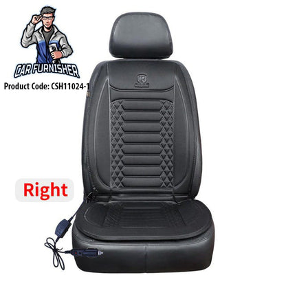 Car Seat Heater Car Seat Cover (3 Colors) Front Seat Set Black 1x Front Piece - Right Fabric