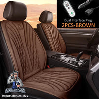 Thumbnail for Car Seat Heater Car Seat Cover (3 Colors) Front Seat Set Brown 2x Front Pieces Fabric