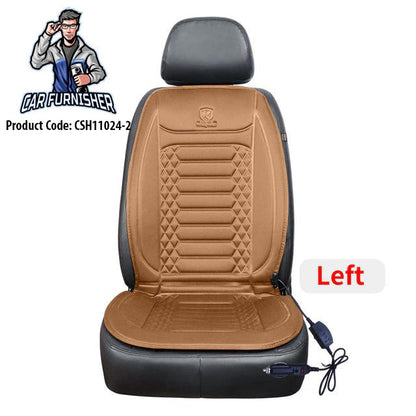 Car Seat Heater Car Seat Cover (3 Colors) Front Seat Set Beige 1x Front Piece - Left Fabric