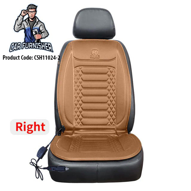 Car Seat Heater Car Seat Cover (3 Colors) Front Seat Set Beige 1x Front Piece - Right Fabric