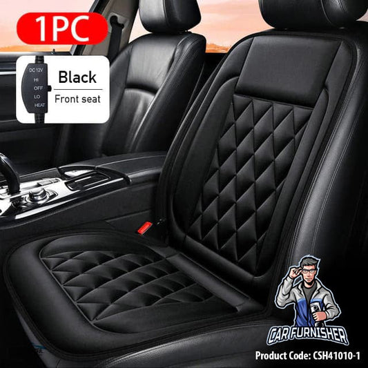 Car Seat Heater Car Seat Cover (3 Colors) Front Seat Set Black 1x Front Piece Fabric