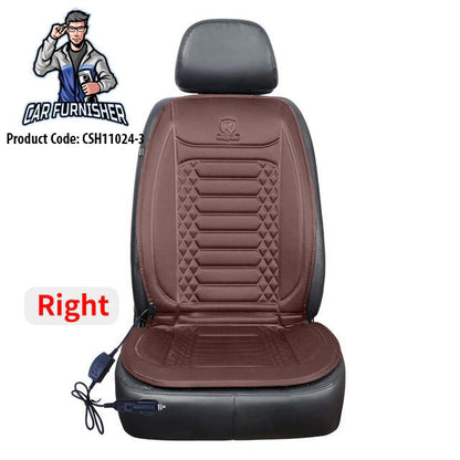 Car Seat Heater Car Seat Cover (3 Colors) Front Seat Set Brown 1x Front Piece - Right Fabric