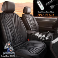 Thumbnail for Car Seat Heater Car Seat Cover (3 Colors) Front Seat Set Black 2x Front Pieces Fabric
