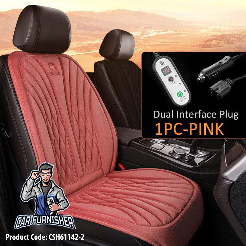 Car Seat Heater Car Seat Cover (3 Colors) Front Seat Set Pink 1x Front Piece - Double Jack Fabric
