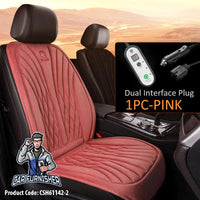 Thumbnail for Car Seat Heater Car Seat Cover (3 Colors) Front Seat Set Pink 1x Front Piece - Double Jack Fabric
