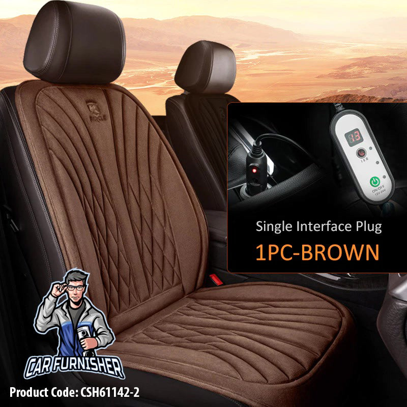 Car Seat Heater Car Seat Cover (3 Colors) Front Seat Set Brown 1x Front Piece - Single Jack Fabric