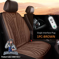 Thumbnail for Car Seat Heater Car Seat Cover (3 Colors) Front Seat Set Brown 1x Front Piece - Single Jack Fabric