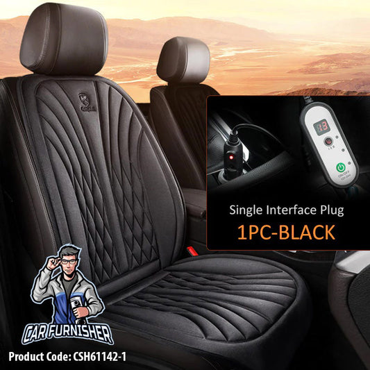 Car Seat Heater Car Seat Cover (3 Colors) Front Seat Set Black 1x Front Piece - Single Jack Fabric