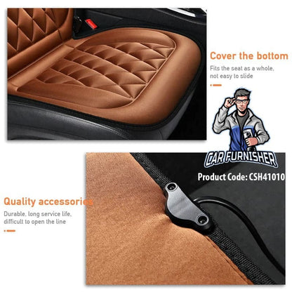Car Seat Heater Car Seat Cover (3 Colors) Front Seat Set Brown 2x Front Pieces Fabric
