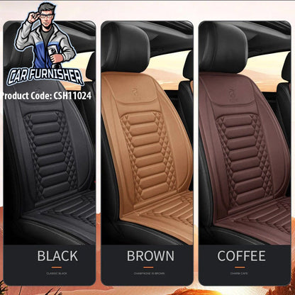Car Seat Heater Car Seat Cover (3 Colors) Front Seat Set Black 1x Front Piece - Left Fabric