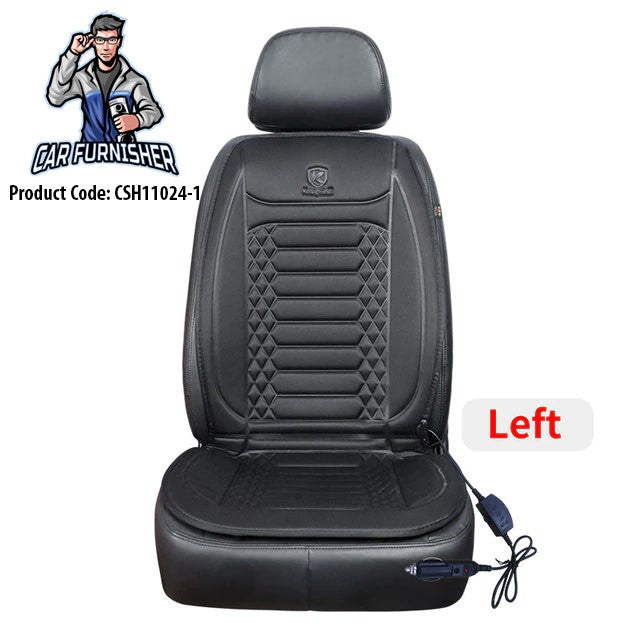 Car Seat Heater Car Seat Cover (3 Colors) Front Seat Set Black 1x Front Piece - Left Fabric