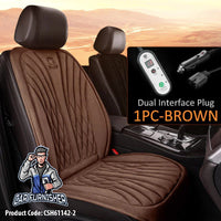 Thumbnail for Car Seat Heater Car Seat Cover (3 Colors) Front Seat Set Brown 1x Front Piece - Double Jack Fabric