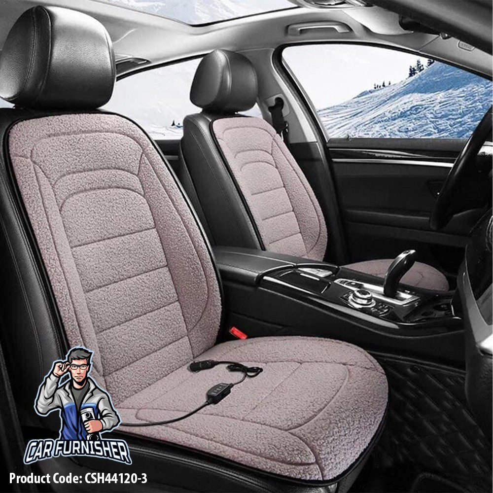Car Seat Heater Car Seat Cover (3 Colors) Front Seat Set Cashmere Gray 2x Front Pieces Fabric