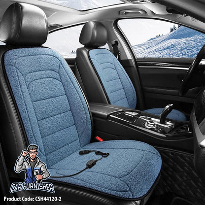 Car Seat Heater Car Seat Cover (3 Colors) Front Seat Set Cashmere Blue 2x Front Pieces Fabric