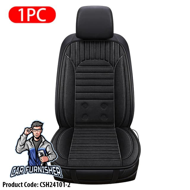 Car Seat Heater Car Seat Cover (4 Colors) Front Seat Set Black 1x Front Piece Fabric