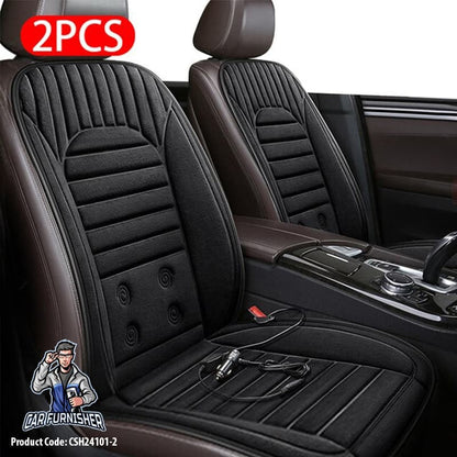 Car Seat Heater Car Seat Cover (4 Colors) Front Seat Set Black 2x Front Pieces Fabric