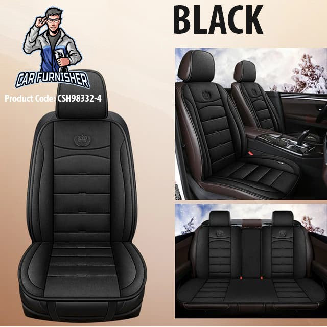 Car Seat Heater Car Seat Cover (4 Colors) Full Set Black Fabric