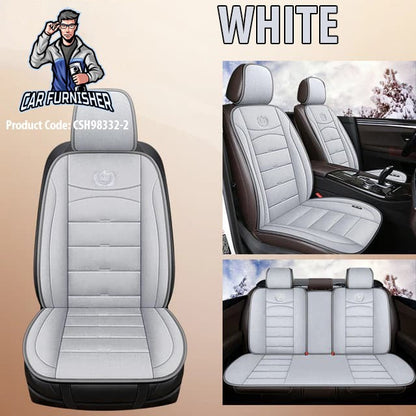 Car Seat Heater Car Seat Cover (4 Colors) Full Set White Fabric
