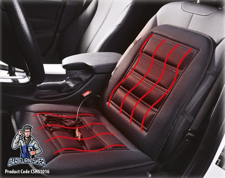 Car Seat Heater Car Seat Cover | Heating Pad Black Fabric