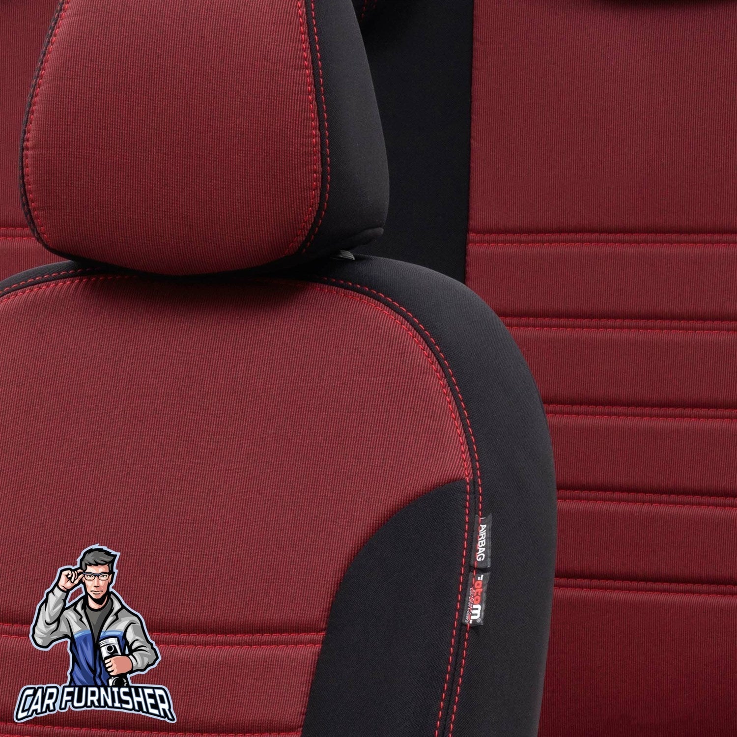 Chery Alia Car Seat Covers 2008-2011 Original Design Red Full Set (5 Seats + Handrest) Fabric