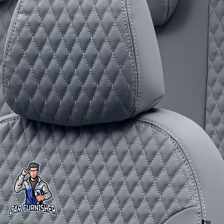 Chevrolet Aveo Car Seat Cover 2003-2023 T200/T250/T300 Amsterdam Smoked Black Full Set (5 Seats + Handrest) Full Leather