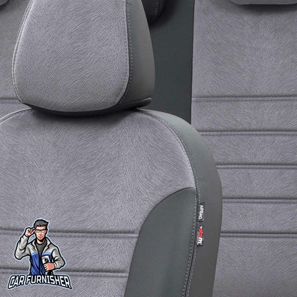 Chevrolet Aveo Seat Cover London Foal Feather Design Smoked Black Leather & Foal Feather
