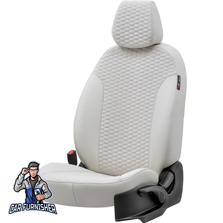 Chevrolet Aveo Car Seat Cover 2003-2023 T200/T250/T300 Tokyo Feather Ivory Full Set (5 Seats + Handrest) Leather & Foal Feather