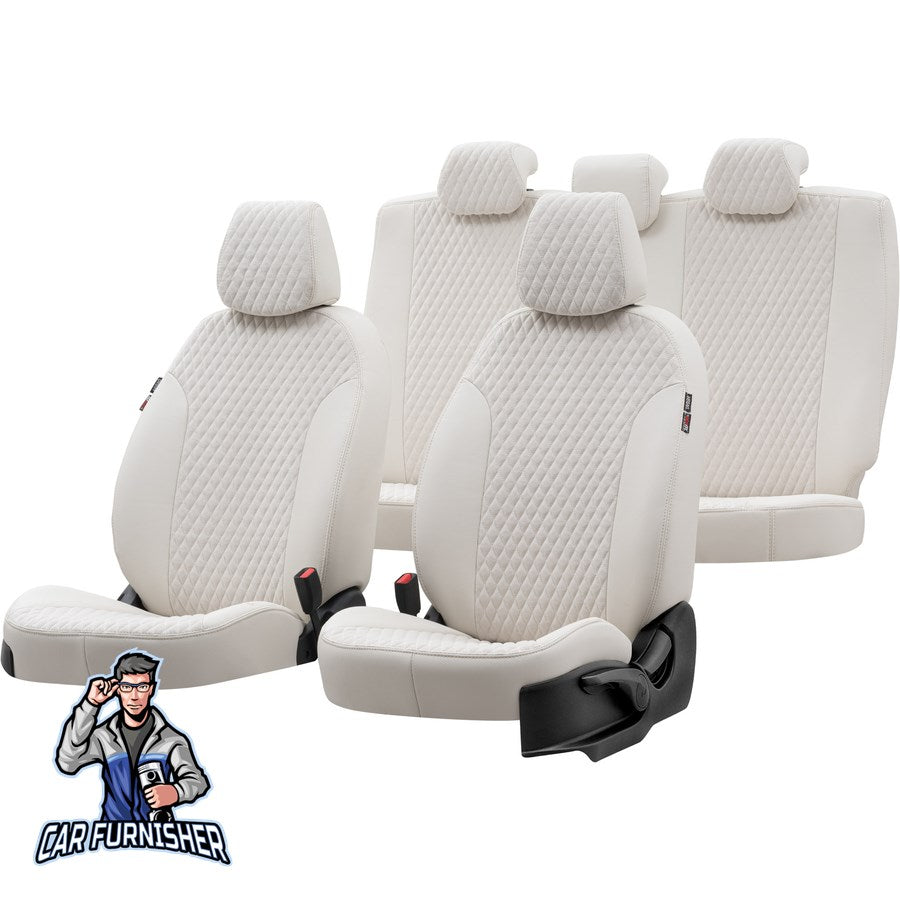 Chevrolet Rezzo Car Seat Covers 2004-2008 CDX/U100 Amsterdam Feather Ivory Full Set (5 Seats + Handrest) Leather & Foal Feather