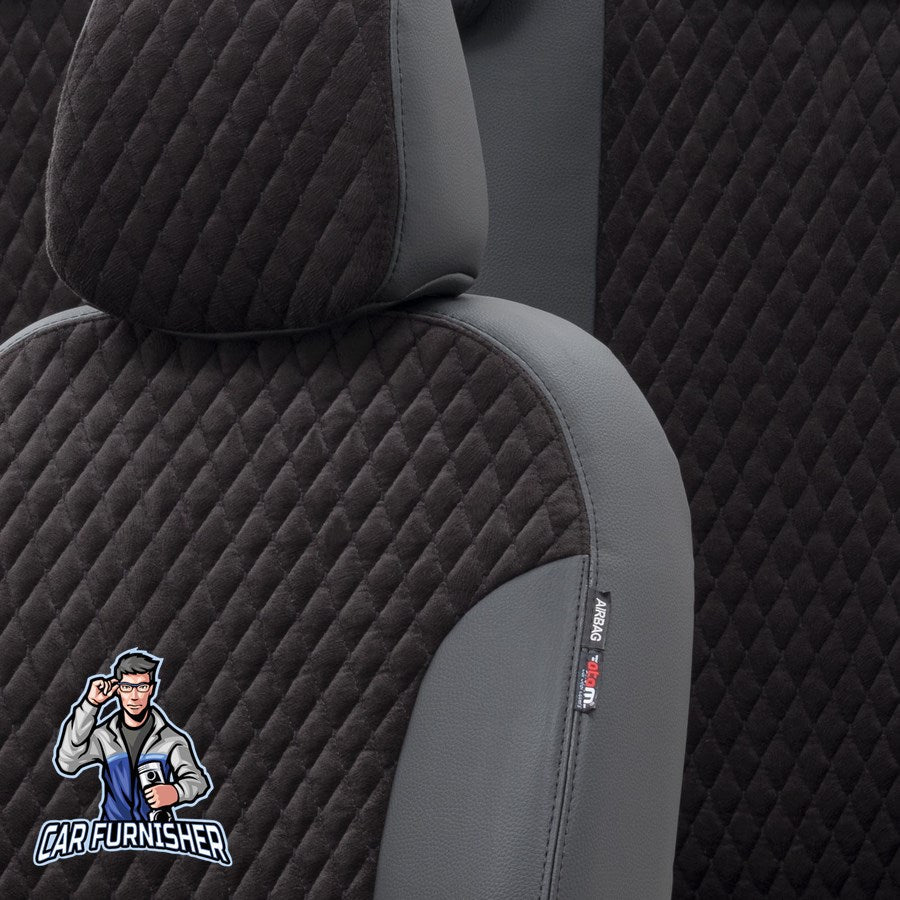 Chevrolet Rezzo Car Seat Covers 2004-2008 CDX/U100 Amsterdam Feather Black Full Set (5 Seats + Handrest) Leather & Foal Feather